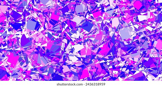 Púrpura claro, textura vectorial rosa con triángulos aleatorios. Magnífica ilustración abstracta con formas triangulares , formas. Empieza a diseñar para inspirarte.
