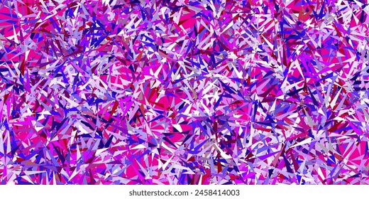 Púrpura claro, textura de Vector rosa con triángulos aleatorios. Diseño simple en estilo abstracto con triángulos, líneas. Diseña para tus Fondos de pantalla.