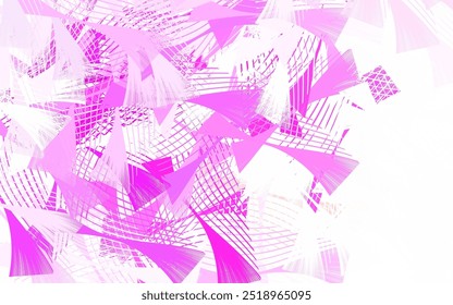Light Purple, Pink vector texture with triangular style. Decorative design in abstract style with triangles. Elegant design for wallpapers.