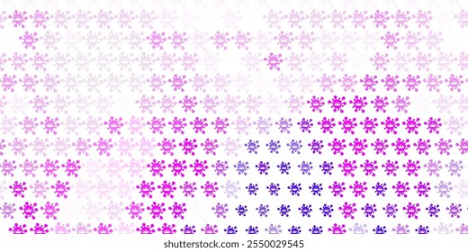 Púrpura claro, textura de Vector rosa con símbolos de enfermedades. Ilustración inteligente con estilo decorativo de Iniciar sesión de covid. Dibujo simple contra el peligro de la fiebre.