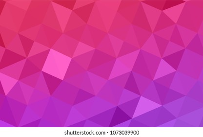 Light Purple, Pink vector triangle mosaic cover. Shining colored illustration in a new style. The best triangular design for your business.