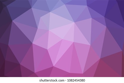 Light Purple, Pink vector triangle mosaic texture. Glitter abstract illustration with an elegant design. A completely new design for your business.