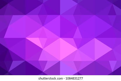 Light Purple, Pink vector triangle mosaic texture. A sample with polygonal shapes. Textured pattern can be used as a background.