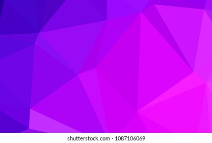Light Purple, Pink vector triangle mosaic texture. A sample with polygonal shapes. Brand-new design for your business.
