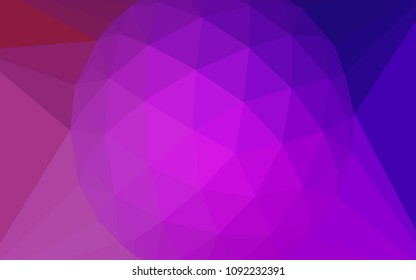 Light Purple, Pink vector triangle mosaic texture with a diamond. Triangular geometric sample with gradient.  Brand new style for your business design.