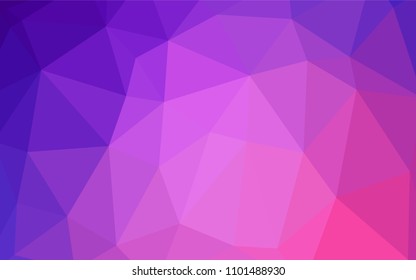 Light Purple, Pink vector triangle mosaic cover. Creative geometric illustration in Origami style with gradient. A completely new design for your business.
