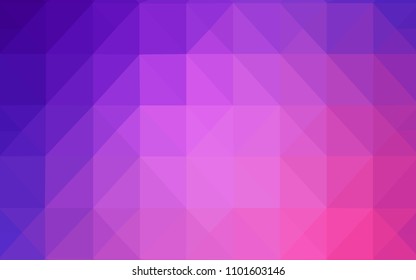 Light Purple, Pink vector triangle mosaic cover. Polygonal abstract illustration with gradient. New template for your brand book.