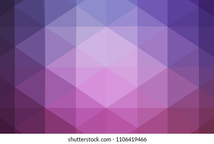 Light Purple, Pink vector triangle mosaic texture. Shining colored illustration in a new style. Triangular pattern for your business design.