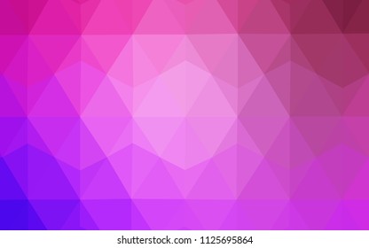 Light Purple, Pink vector triangle mosaic texture. Geometric illustration in Origami style with gradient.  Pattern for a brand book's backdrop.