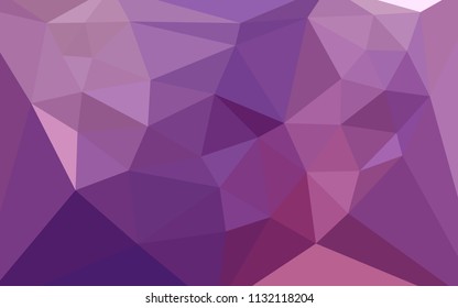 Light Purple, Pink vector triangle mosaic cover with a heart in a centre. Modern abstract illustration with triangles. Completely new template for your banner.
