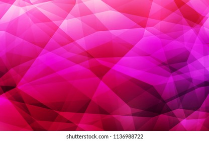 Light Purple, Pink vector triangle mosaic cover. Elegant bright polygonal illustration with gradient. Brand new design for your business.