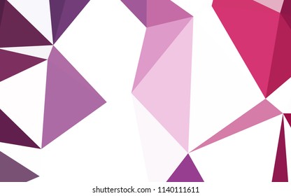 Light Purple, Pink vector triangle mosaic texture. Creative geometric illustration in Origami style with gradient. Triangular pattern for your design.