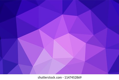 Light Purple, Pink vector triangle mosaic template. Glitter abstract illustration with an elegant triangles. Triangular pattern for your design.
