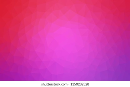 Light Purple, Pink vector triangle mosaic template. Creative illustration in halftone style with triangles. Template for cell phone's backgrounds.