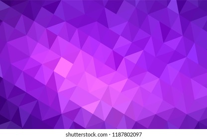 Light Purple, Pink vector triangle mosaic texture. Colorful illustration in polygonal style with gradient. Completely new template for your banner.