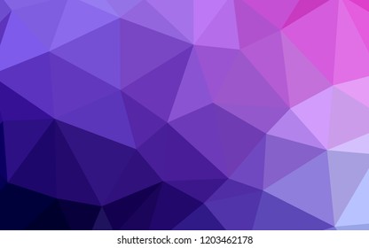 Light Purple, Pink vector triangle mosaic texture. Polygonal abstract illustration with gradient. Completely new template for your banner.