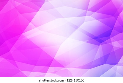 Light Purple, Pink vector triangle mosaic template. Shining colorful illustration with triangles. A new texture for your web site.