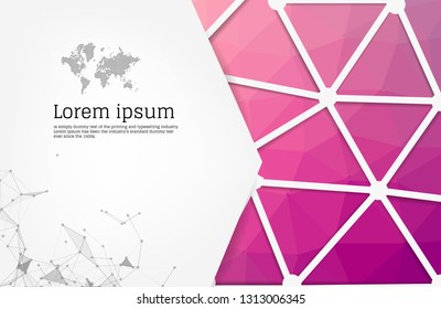Light Purple, Pink vector triangle mosaic template. Shining polygonal illustration, which consist of triangles. A new texture for your web site. 
