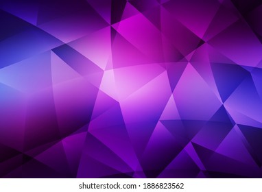 Light Purple, Pink vector triangle mosaic background. Shining polygonal illustration, which consist of triangles. Completely new template for your banner.