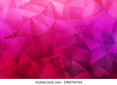 Púrpura claro, textura de mosaico de triángulo vector rosa. Una ilustración de color completamente nueva en un estilo poligonal. Plantilla para el fondo del teléfono móvil.
