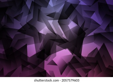 Púrpura claro, fondo de mosaico de triángulo vector rosa. Ilustración colorida en estilo abstracto con triángulos. Un diseño completamente nuevo para su prospecto.