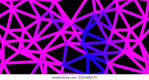 Mosaico de mosaico de tránico de vector rosa morado claro. Ilustración colorida decorativa con triángulos abstractos. Tu negocio.