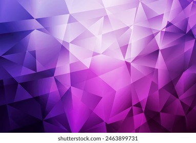 Púrpura claro, textura de mosaico de triángulo de Vector rosa. Ilustración colorida brillante con triángulos. Plantilla para los fondos del teléfono celular.