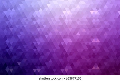Light Purple, Pink vector triangle mosaic template. Colorful abstract illustration with gradient. The elegant pattern can be used as part of a brand book.