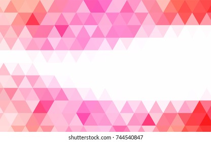 Light Purple, Pink vector triangle mosaic template. Triangular geometric sample with gradient.  The best triangular design for your business.