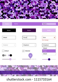 Light Purple, Pink vector ui kit with dots. Colorful ui/ux kit with header consisted of spheres. Modern template for your landing page.