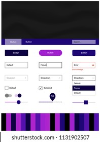 Light Purple, Pink vector ui kit with bubble shapes. Colorful abstract illustration with gradient lines. This template you can use for landing pages.