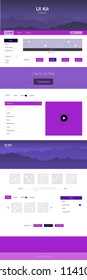 Light Purple, Pink vector ui ux kit with hills and rocks. Decorative ui kit design in abstract style with colorful rocks. Modern template for your landing page.