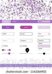 Light Purple, Pink vector ui ux kit with circles. Colorful Style guide with circles on abstract background. This sample is for your website.
