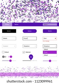 Light Purple, Pink vector web ui kit with spheres. Colorful Style guide with circles on abstract background. Simple colorful design for websites.
