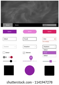 Light Purple, Pink vector web ui kit with nebula stars. Decorative ui kit design in abstract style with colorful sky. This sample is for your website.