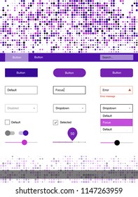 Light Purple, Pink vector web ui kit with spheres. Beautiful ui ux kit with colorful dots in its header. This sample is for your landing page.