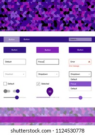 Light Purple, Pink vector wireframe kit with dots. Beautiful ui ux kit with colorful dots in its header. Simple colorful design for websites.