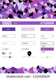 Light Purple, Pink vector wireframe kit with crystals. Modern Style guide in polygonal style with triangles. This template you can use for websites.