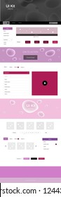 Light Purple, Pink vector wireframe kit with abstract circles. Shining curly illustration in marble style with gradient. Simple colorful design for websites.
