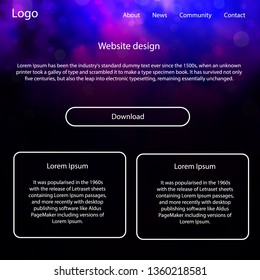 Light Purple, Pink vector wireframe kit with galaxy stars. Colorful ui/ux kit with header consisted of clouds & stars. This sample is for your landing page.