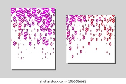 Light Purple, Pinkvector layout for Leaflets. Glitter abstract design concept with text box. Pattern can be used as a template for calendars.