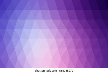 Light Purple polygonal illustration, which consist of triangles. Triangular pattern for your business design. Geometric background in Origami style with gradient. 