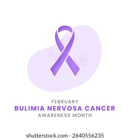 Light purple ribbon with white background awareness graphic for Bulimia Nervosa Awareness Month