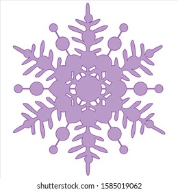 Light  purple snowflake on white background. Vector