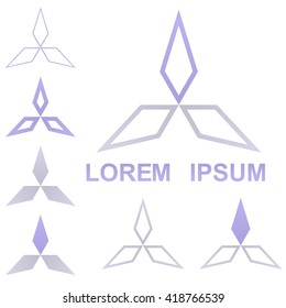 Light purple triangle logo symbol design template set for business, technology concepts.