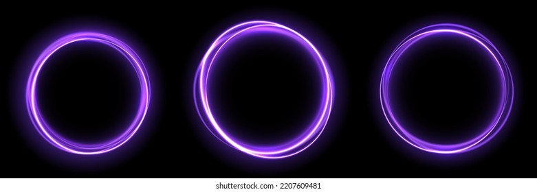 Light Purple Twirl. Curve light effect of Purple line. Luminous Purple circle. Light Purple pedistal, podium, platform, table. Vector PNG. Vector illustration