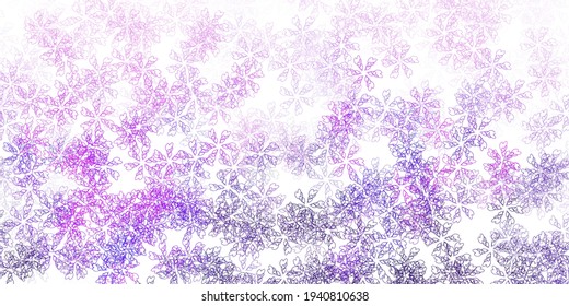 Light purple vector abstract artwork with leaves. leaves on elegant natural pattern with gradient. Best design for your business.