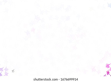 Light Purple vector abstract backdrop with sakura. Colorful illustration in doodle style with leaves, branches. Brand new design for your business.