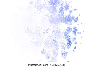 Light Purple vector abstract backdrop with branches. Doodle illustration of leaves and branches in Origami style. Hand painted design for web, wrapping.