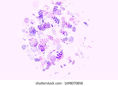 Light Purple vector abstract backdrop with leaves. Creative illustration in blurred style with leaves. Hand painted design for web, leaflets.